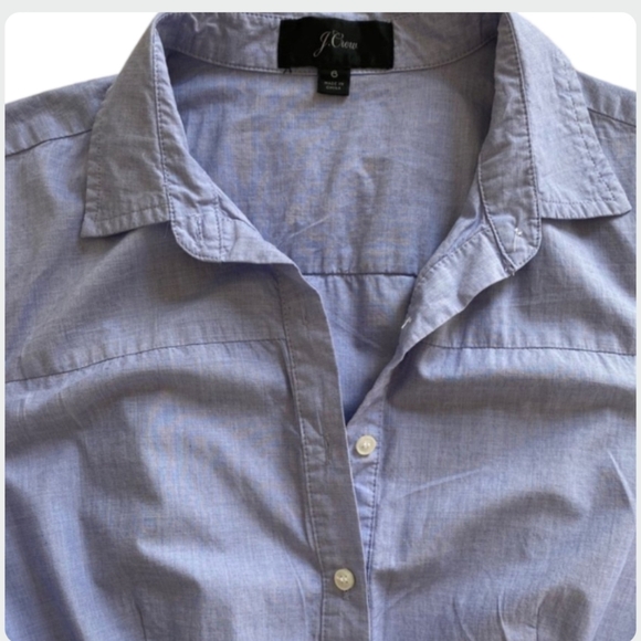 J.Crew Light Blue Tie Waist Cotton Shirtdress Classic Button Down Size 6 - Picture 10 of 10